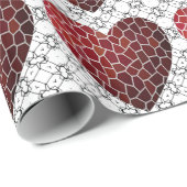 Mosaic Red Heart Wrapping Paper Cadeaupapier (Rol Hoek)