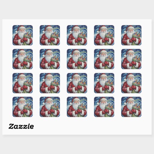 Mosaic Santa Claus Sticker Artistic  (Vel)