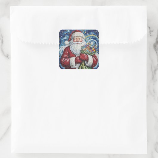 Mosaic Santa Claus Sticker Artistic  (Tas)