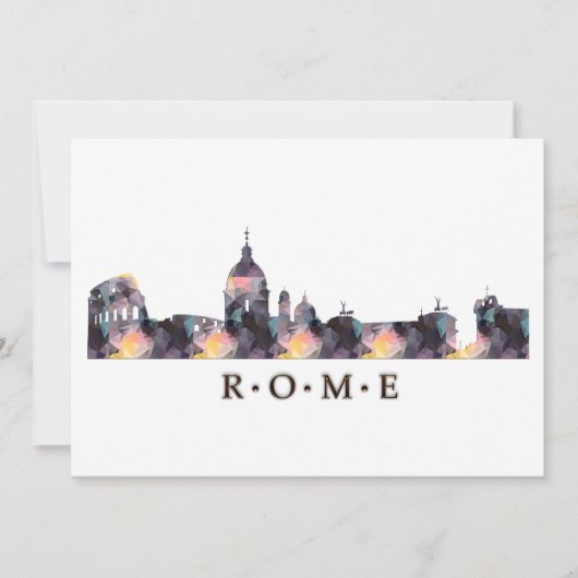 Mosaic Silhouette van Rome Skyline Kaart (Voorkant)