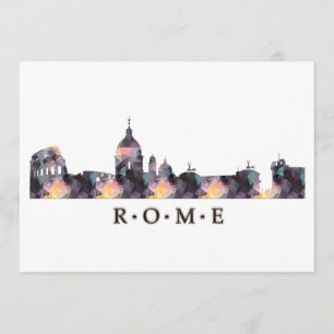 Mosaic Silhouette van Rome Skyline Kaart