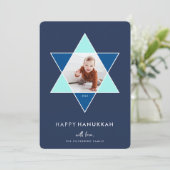 Mosaic Star | Hanukkah-foto Feestdagenkaart (Staand voorkant)