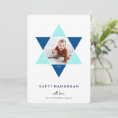 Mosaic Star | Hanukkah Photo Holiday Feestdagenkaart (Staand voorkant)