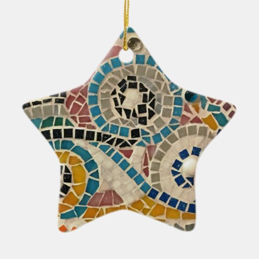Mosaic Star-Ornament Keramisch Ornament (Voorkant)