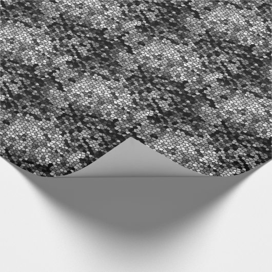 Mosaic Stones Glass Black Grey White Cadeaupapier (Hoek)