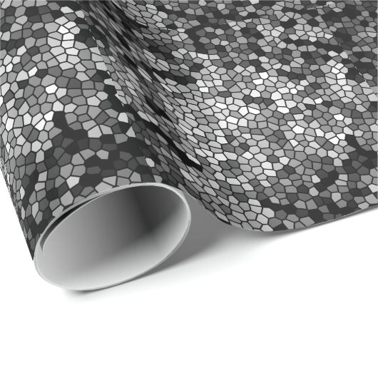 Mosaic Stones Glass Black Grey White Cadeaupapier (Rol Hoek)