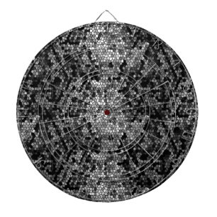 Mosaic Stones Glass Black Grey White Dartbord
