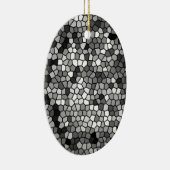 Mosaic Stones Glass Black Grey White Keramisch Ornament (Rechts)
