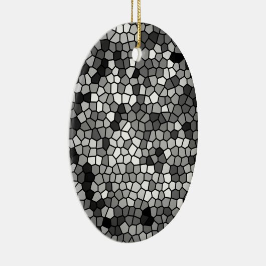Mosaic Stones Glass Black Grey White Keramisch Ornament (Rechts)