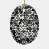 Mosaic Stones Glass Black Grey White Keramisch Ornament (Voorkant)