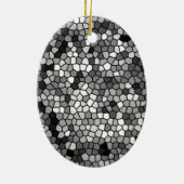 Mosaic Stones Glass Black Grey White Keramisch Ornament (Achterkant)