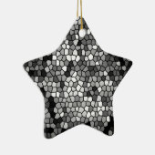 Mosaic Stones Glass Black Grey White Keramisch Ornament (Rechts)