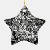 Mosaic Stones Glass Black Grey White Keramisch Ornament (Voorkant)