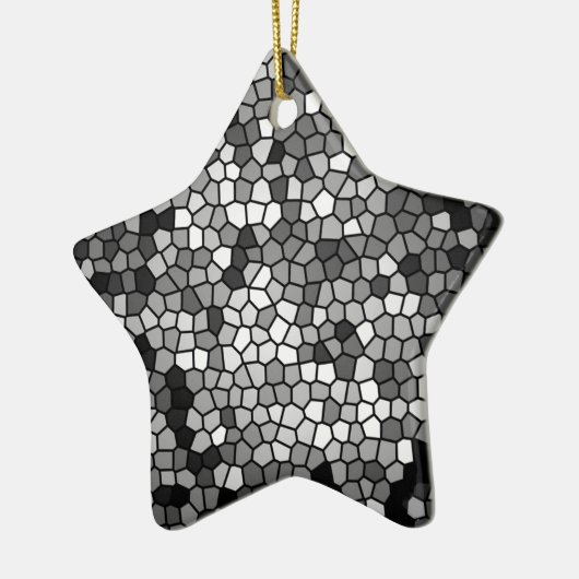 Mosaic Stones Glass Black Grey White Keramisch Ornament (Links)