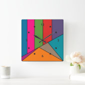 MOSAIC strepen driehoeken, gekleurd III + uw ideeë Vierkante Klok (Huis)