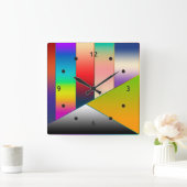 MOSAIC strepen driehoeken met kleur II + uw ideeën Vierkante Klok (Huis)