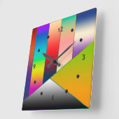 MOSAIC strepen driehoeken met kleur II + uw ideeën Vierkante Klok (Hoek)