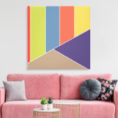 MOSAIC strepen driehoeken met kleurcode I + uw ide Canvas Afdruk (Insitu (Woonkamer))