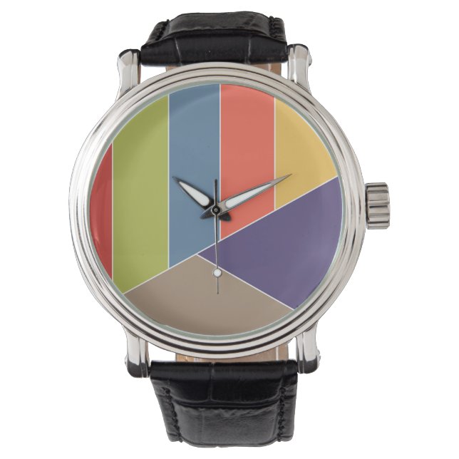 MOSAIC strepen driehoeken met kleurcode I + uw ide Horloge (Voorkant)