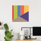 MOSAIC strepen driehoeken met kleurcode I + uw ide Poster (Thuiskantoor)