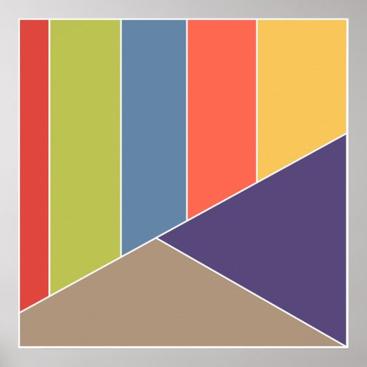MOSAIC strepen driehoeken met kleurcode I + uw ide Poster (Voorkant)