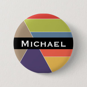 MOSAIC strepen driehoeken met kleurcode I + uw ide Ronde Button 5,7 Cm
