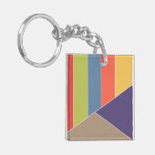 MOSAIC strepen driehoeken met kleurcode I + uw ide Sleutelhanger (Voorkant Links)