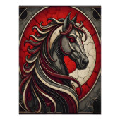 Mosaic Style Horse Wall Art Poster Decor Gift (Voorkant)