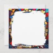 Mosaic Style Owl and Wolf | Blank Feestdagenkaart (Achterkant)