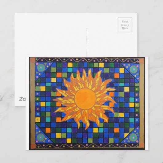 Mosaic Sun Briefkaart (Voorkant / Achterkant)