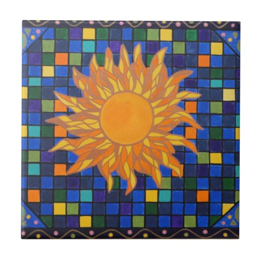 Mosaic Sun Tegeltje (Voorkant)