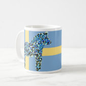 Mosaic Swedish Blue Dala Horse Koffiemok (Voorkant links)