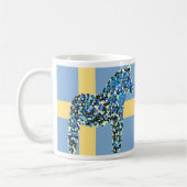Mosaic Swedish Blue Dala Horse Koffiemok (Links)