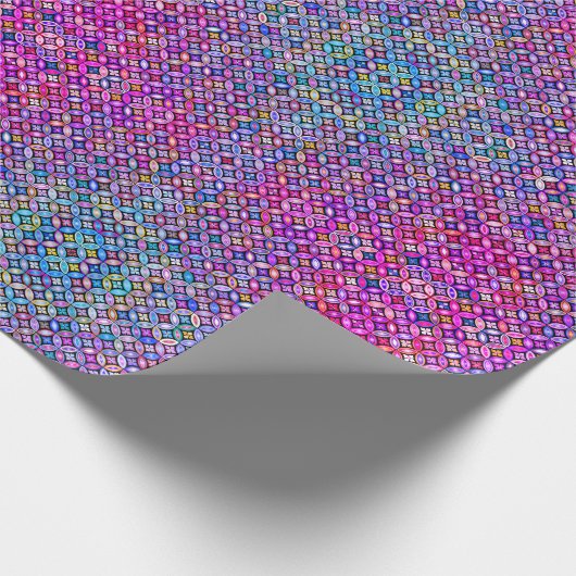 Mosaic Tegel Pattern Paars and Blue Green Boho Cadeaupapier (Hoek)