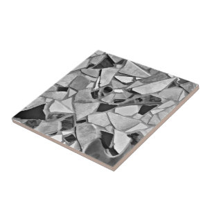 Mosaic Terrazzo Grey White Black Pattern Tegeltje
