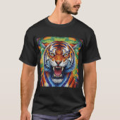 Mosaic Tiger Roar – Vivid Strength in Tiled Expres T-shirt (Voorkant)