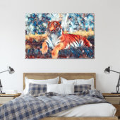 MOSAIC TIGER STRETCHED CANVAS ART PRINT (Insitu (Slaapkamer))