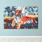 MOSAIC TIGER STRETCHED CANVAS ART PRINT (Insitu (Houten vloer))