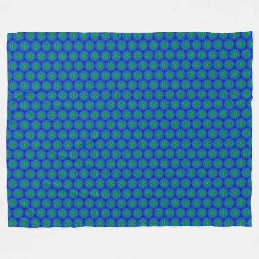 Mosaic Tile Blauwe en Groene Fleece Dekens (Voorkant (Horizontaal))