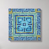 Mosaic Tile Greek Meander Key Canvas Afdruk (Voorkant)