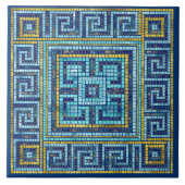 Mosaic Tile Greek Meander Key Tegeltje (Voorkant)