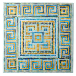 Mosaic Tile Greek Meander Key Tegeltje
