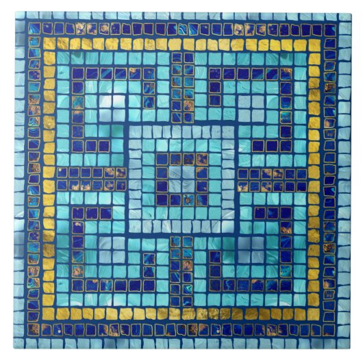 Mosaic Tile Greek Meander Key Tegeltje (Voorkant)