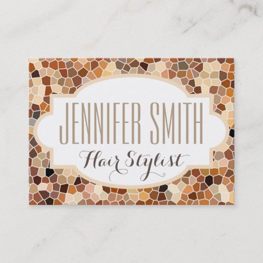 Mosaic Tile Hairdresser Salon Appointment Afsprakenkaartje (Voorkant)