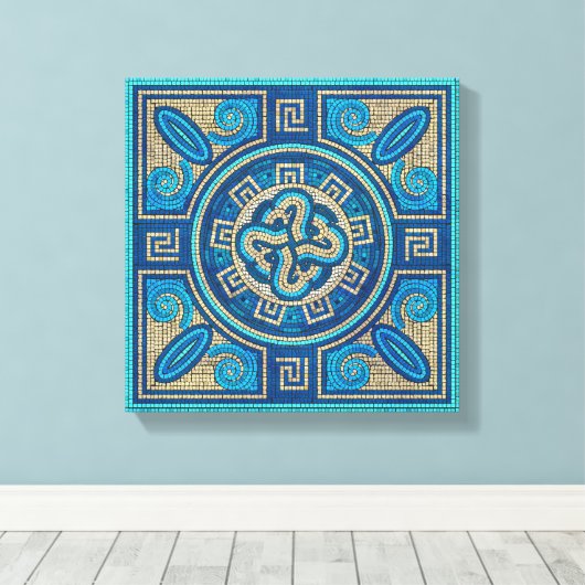 Mosaic Tile Ornament Canvas Afdruk (Insitu (Houten vloer))