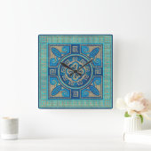 Mosaic Tile Ornament Vierkante Klok (Huis)