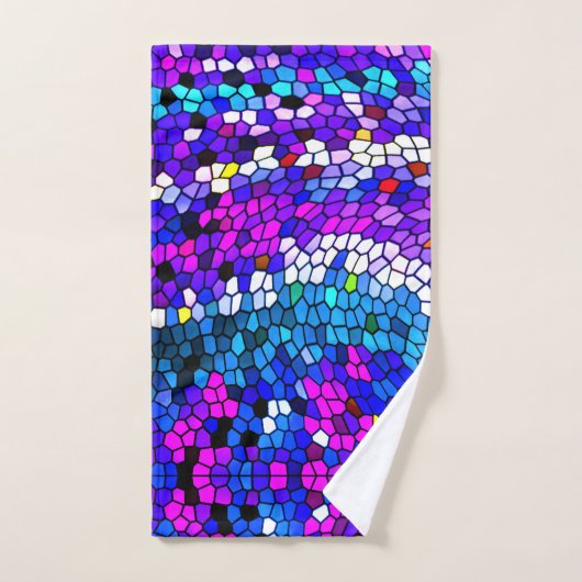 Mosaic Tile Pattern Paars Blue Pink Bath Towels Bad Handdoek (Handdoek)