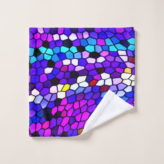 Mosaic Tile Pattern Paars Blue Pink Bath Towels Bad Handdoek (Wasdoekje)