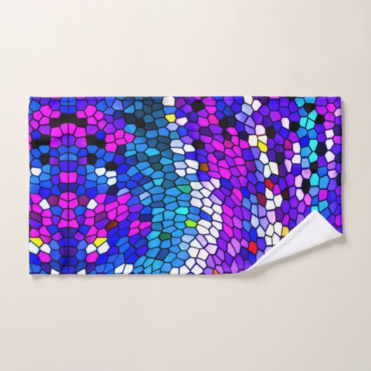 Mosaic Tile Pattern Paars Blue Pink Bath Towels Bad Handdoek (Handdoek)