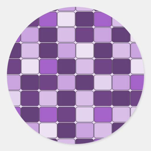 Mosaic Tile Pattern Paarse Lila Lavender Ronde Sticker (Voorkant)